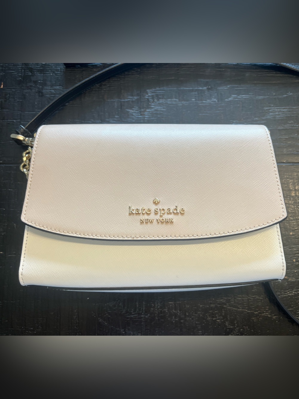 kate spade Two-Tone Blush & White Crossbody Bag with Black Strap - Picture 4 of 4